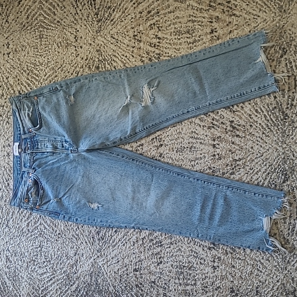 Pistola Distressed High Rise Cropped Jeans Sz 30